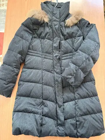 그레이 후드 부착 퍼 다운 자켓 시마무라 11AR