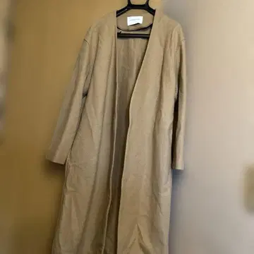 UNITED ARROWS 베이지 노카라 롱 코트