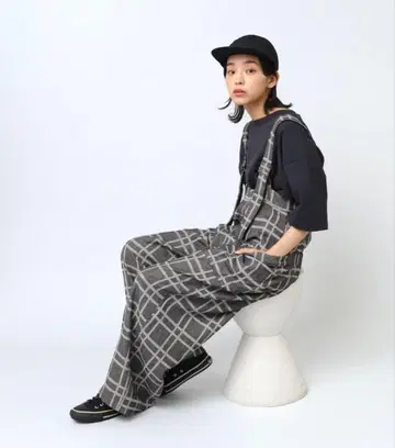 URCH RNA 서스펜더 체크 팬츠