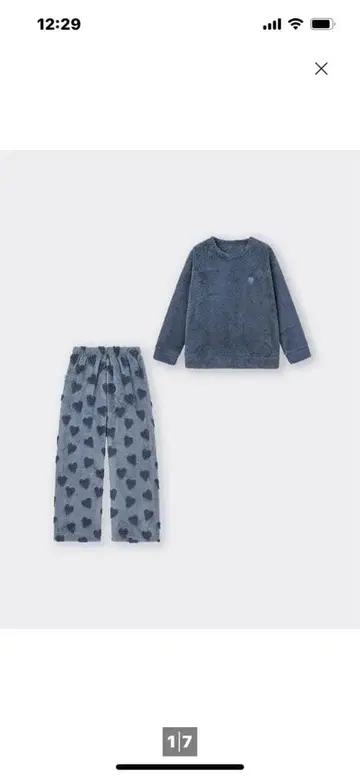 GU 마쉬멜로우 필 크루넥 세트 하트