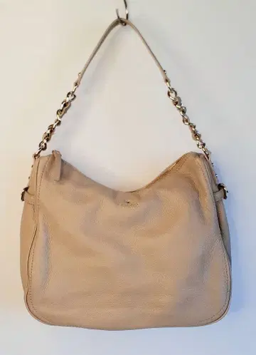 케이트 스페이드 베이지 가죽 숄더백 체인 스트랩