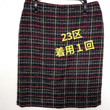 23구 체크 무늬 타이트 스커트