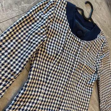 [ 빈티지 ] 네이비와 화이트의 체크 무늬 원피스
