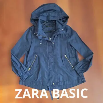ZARA BASIC 네이비 후드 부착 자켓 M
