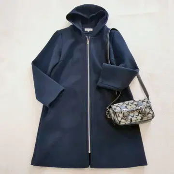 심플 라이프 후디드 코트 지퍼 울 혼방 성숙 캐주얼 깔끔한 9