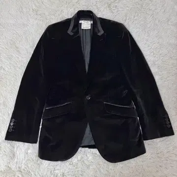 캐서린 햄넷 런던 실크 100% 벨로아 테일러드 자켓 M