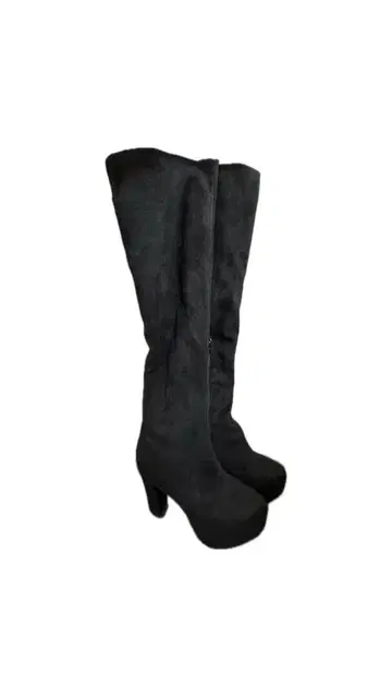 블랙 스웨이드 롱 부츠