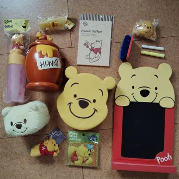 디즈니 푸우 문구, 굿즈 모음 칠판 봉제 인형 소품함 레어 희귀