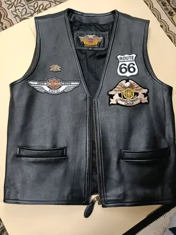 Harley-Davidson 가죽 베스트 할리 오너즈 와펜 자수