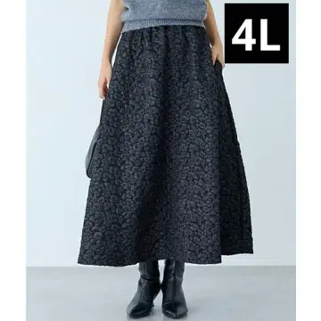 LAVEANGE 부풀린 자카드 플레어 스커트 4L 빅 사이즈
