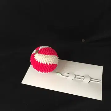 머리 장식 - 꽃 구슬 헤어콤 (빨간색)