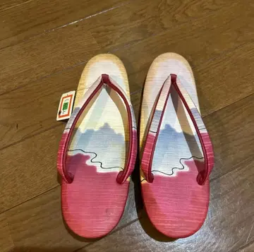 쇼와 레트로 일본 나막신 하나오 빨간색 핑크 일본 정통의상 소품