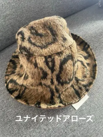 레오파드 무늬 퍼 햇 프리 사이즈