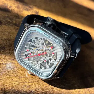 스켈레톤 기계식 자동 와인딩 손목시계