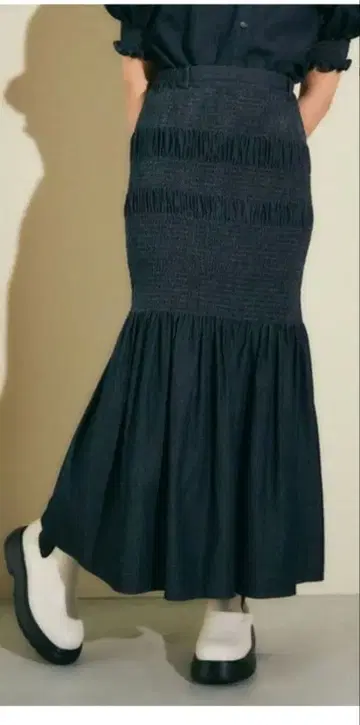 셔링 머메이드 스커트 [ELLEgirl/엘르 걸]