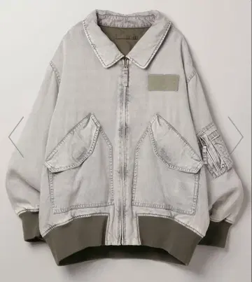 JEANASIS 오버 사이즈 리버서블 자켓 그레이 카키