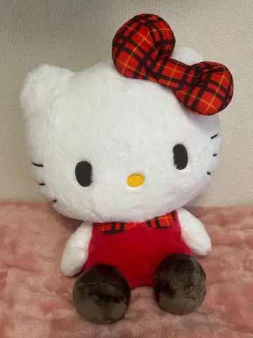 헬로키티 봉제 인형 체크 x 체크 인형 미사용 새상품