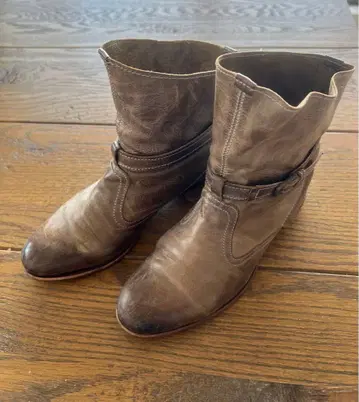 Cava cava 브라운 가죽 숏부츠