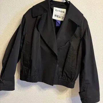 CITEN 트렌치라이크 숏 블루종 블랙