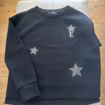 별 모티브 블랙 맨투맨 F 사이즈 상하의