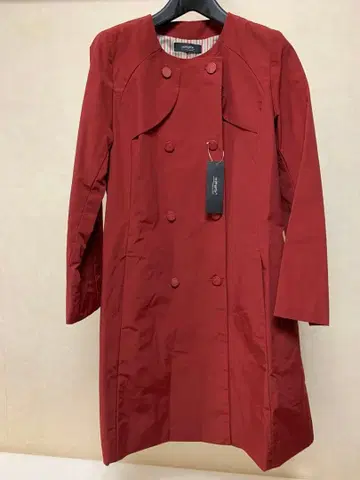 새상품 mittente 빨간색 더블 브레스트 트렌치코트