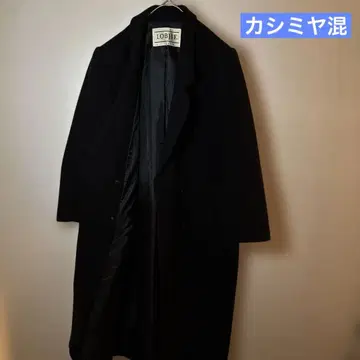 [ 새상품급 ] LOBJIE 블랙 롱 코트 캐시미어 혼방 울 11A2