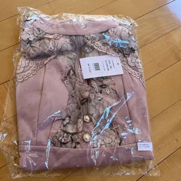 핑크 레이스 장식 미니 원피스