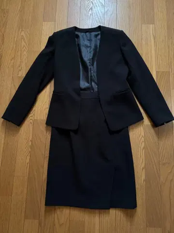 블랙 스커트 수트 여성용 38 블랙