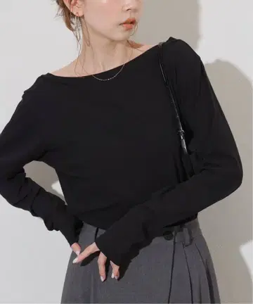 JOURNAL STANDARD 시어 플라이스 2WAY 롱 슬리브 블랙