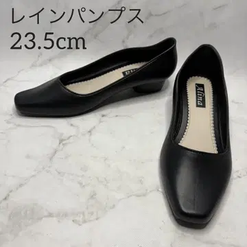 23.5 Alina 레인 펌프스 블랙 방수 스퀘어토 청키힐