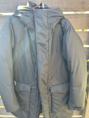 en route 후드 부착 다운 코트 블랙