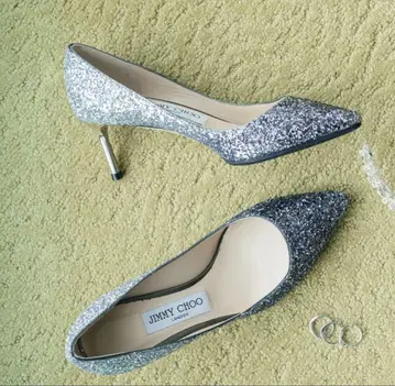 [ 새상품급 ] 지미추 글리터 펌프스