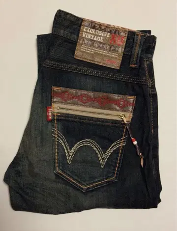 새상품급 EDWIN 에드윈 444XVS 청바지 데님 팬츠 데미지 가공