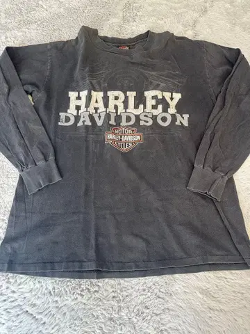 할리 HARLEY DAVIDSON 롱T 페이드 블랙 USA제 L