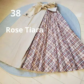 Rose Tiara 로즈 티아라 허리 리본 플리츠 롱 스커트