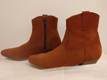 새상품급 이탈리아제 stilmoda 천연 가죽 스웨이드 숏부츠 벽돌색