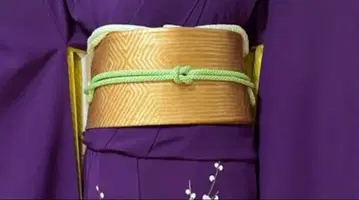 골드 계열 순수 실크 후쿠로 오비