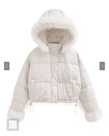 다운 자켓 스나계 언니 화이트 복슬복슬 퍼