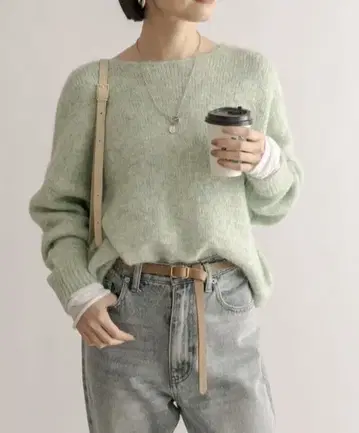 리브 드와 레이어드 커프스 니트