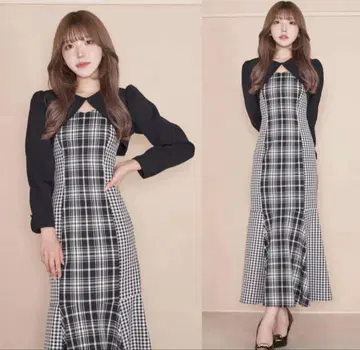 Darich 체크 앙상블 원피스