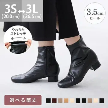 여성용 숏부츠 스트레치 블랙 스웨이드 L