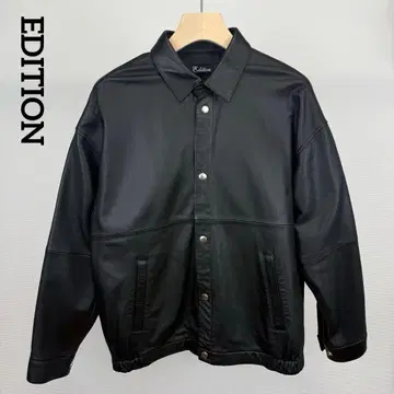 에디션 EDITION 램 가죽 셔츠 블루종 착용 3회 블랙 새상품급