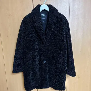 ZARA 자라 보아 코트 블랙 XS 미들 기장