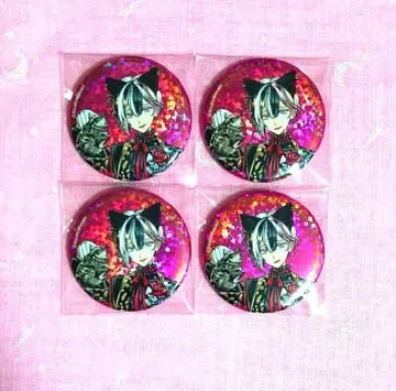 악마 집사와 검은 고양이 아쿠네코 난자타운 홀로그램 캔뱃지 베리안 세트