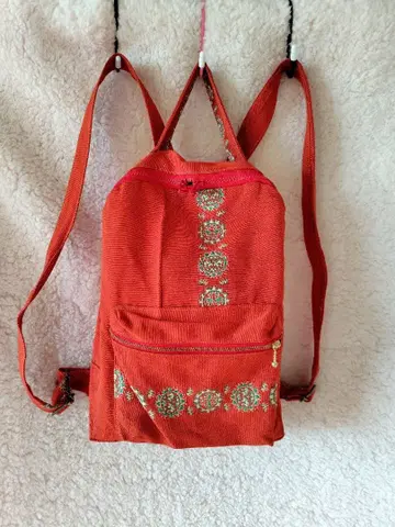 반폭 오비 자수 오렌지 백팩과 반폭 오비, 데님 사코슈 2점