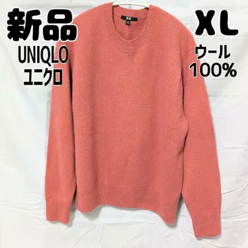 새상품 미사용 유니클로 프리미엄 라무 크루넥 스웨터 긴팔 XL 핑크