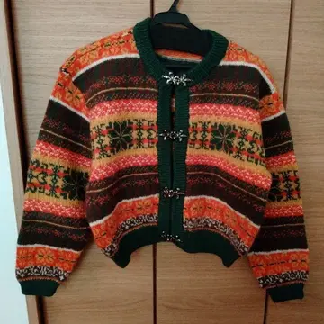 쇼와 레트로 Scoop 니트 가디건 긴팔