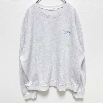 유느맨션 | 레터링 프린트 맨투맨 [ F ] 크루넥 빅 그레이