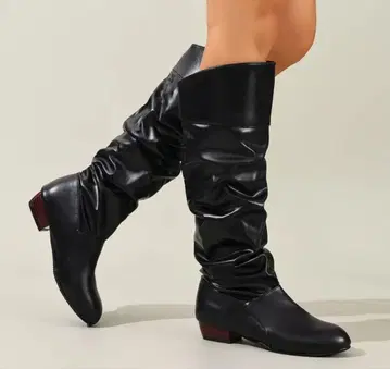 블랙 루즈핏 롱 부츠