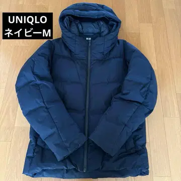 UNIQLO 심리스 다운 후드티 네이비 M 사이즈